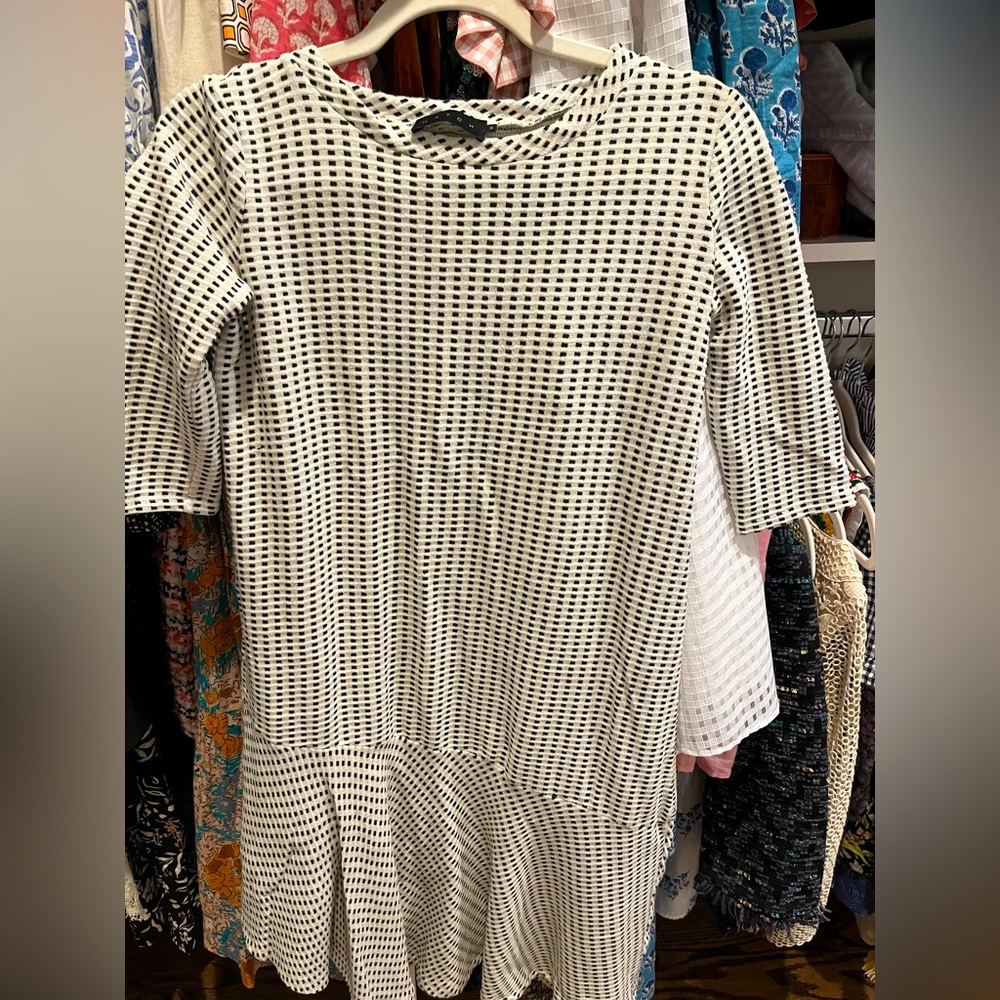 Hatch maternity asymmetrical black and white dress